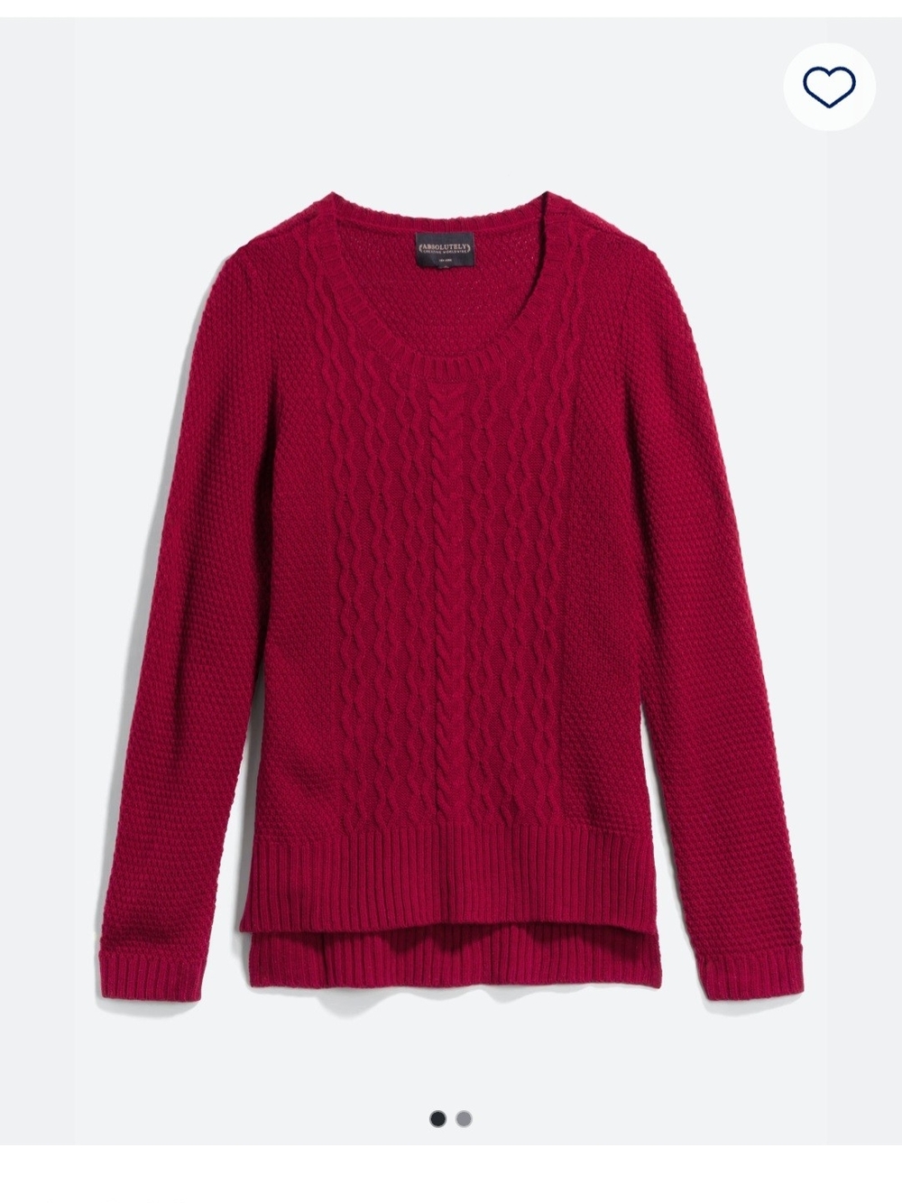 Scoop Neck Cable Knit Sweater - Burgundy - Stitch Fix Exclusive NWOT